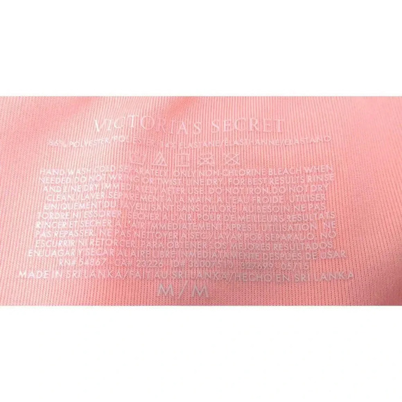 Victoria's Secret Swim Racerback Bikini Top and Strapy Bottoms Black White Pink - Picture 7 of 7